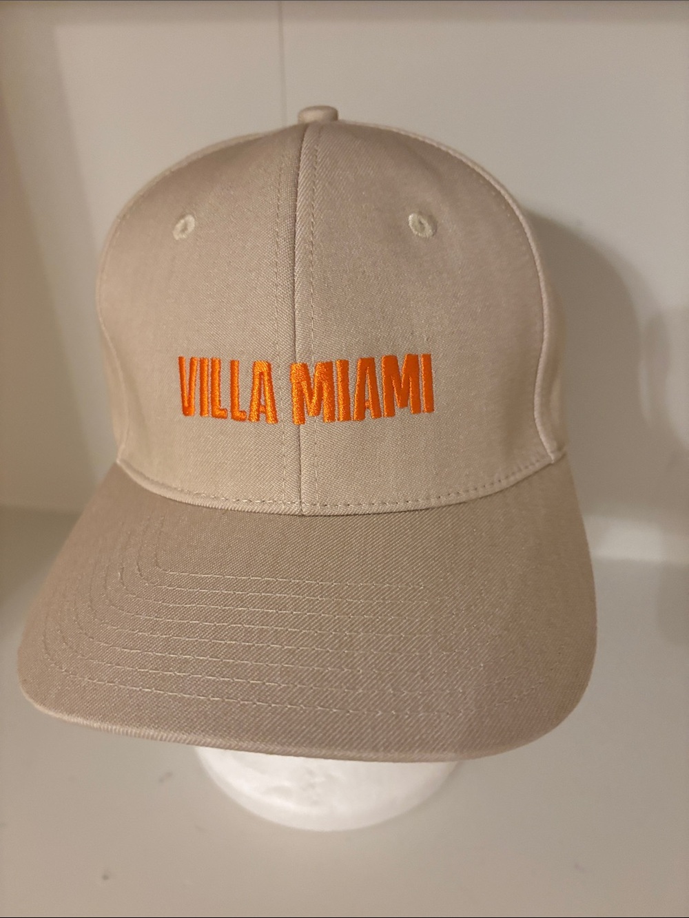 Villa Miami Beige Orange Embroidered Baseball Cap New